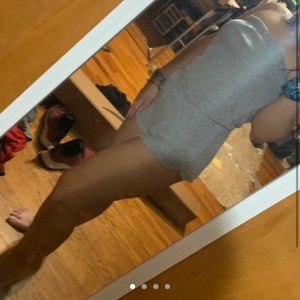 Strapless gray romper